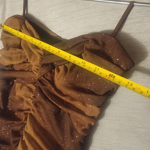 Coper/brown long evening dress - Picture 5 of 7
